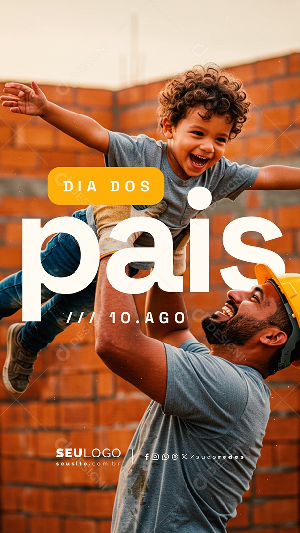 Story Dia dos Pais 10 de Agosto Pedreiro Social Media PSD Editável
