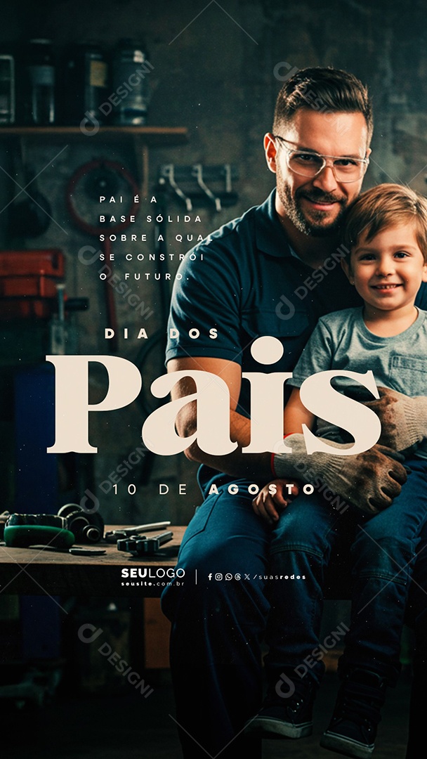 Story Dia dos Pais 10 de Agosto Mecânico Social Media PSD Editável