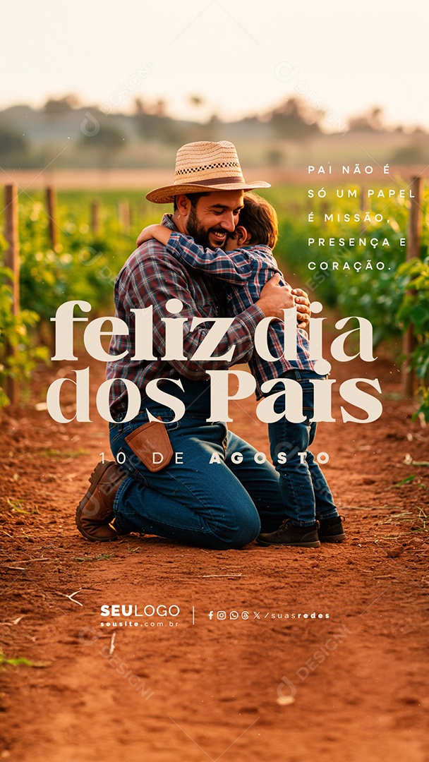 Story Feliz Dia dos Pais 10 de Agosto Social Media PSD Editável