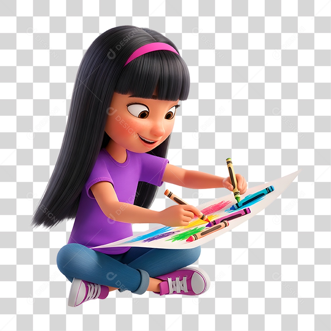 Personagem Criança Desenhando PNG Transparente