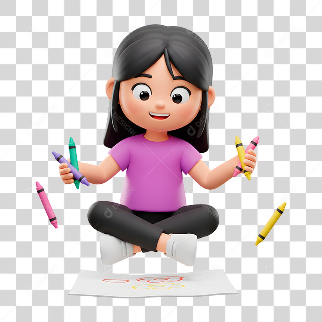 Personagem Criança Desenhando PNG Transparente