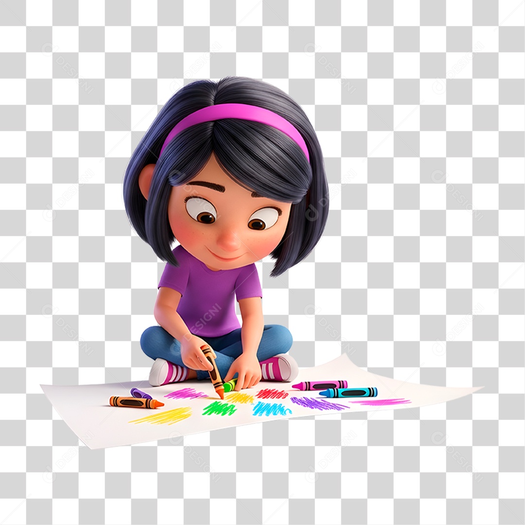 Personagem Criança Desenhando PNG Transparente