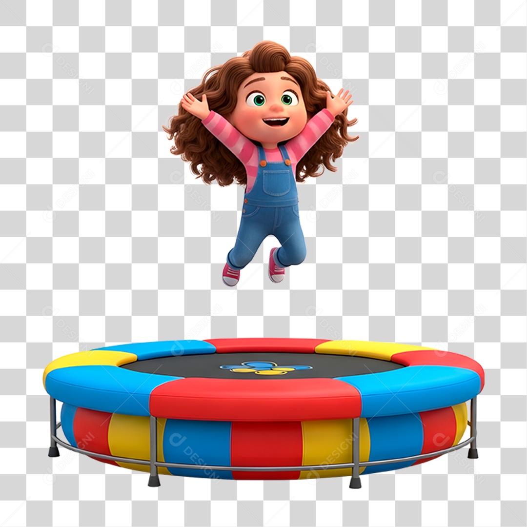 Personagem Crianças Brincando no Pula Pula PNG Transparente