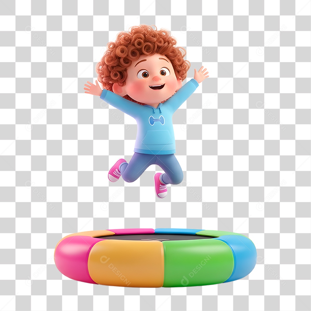 Personagem Crianças Brincando no Pula Pula PNG Transparente