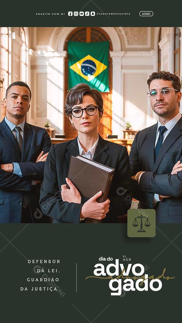 Story Dia do Advogado 11 de Agosto Defensor da Lei Social Media PSD Editável
