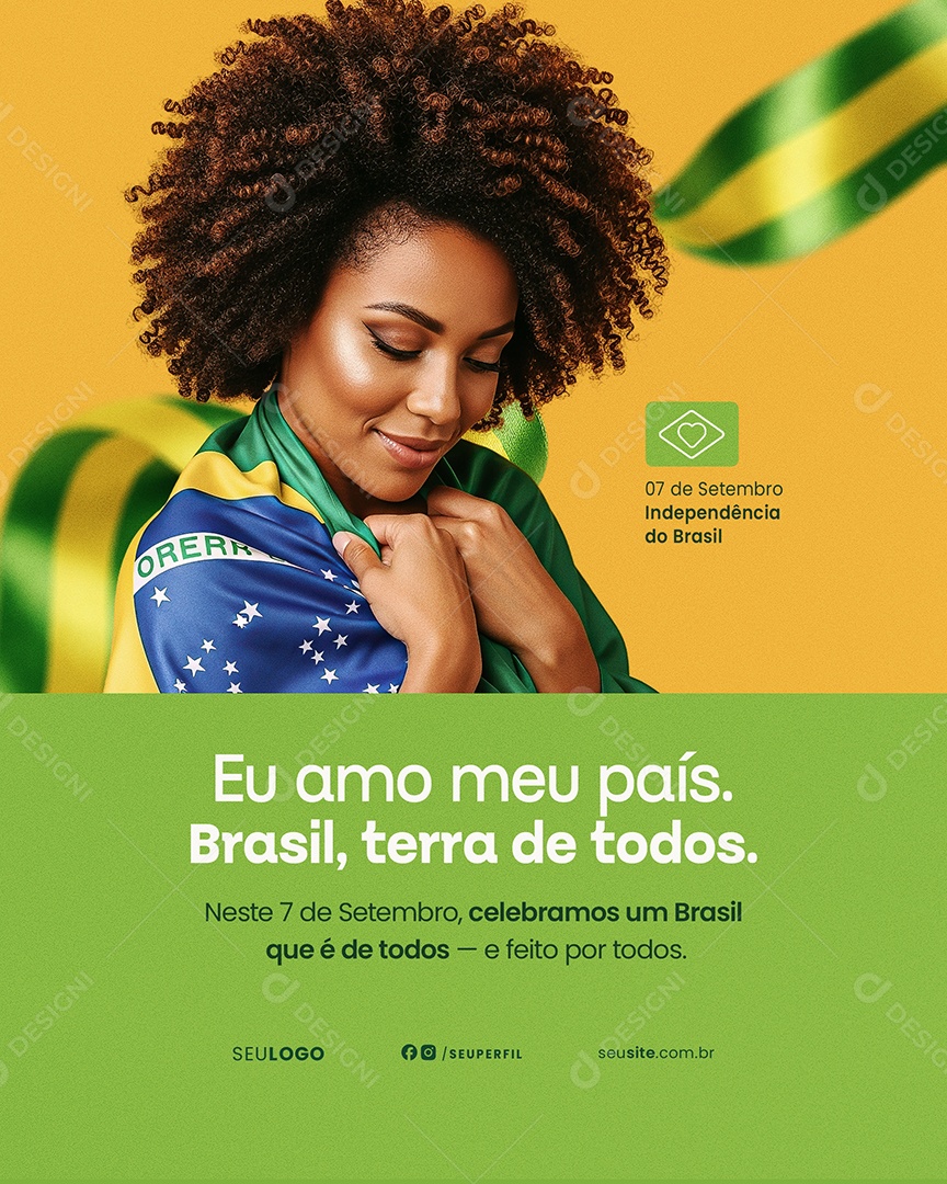 Dia da Independência do Brasil 7 de Setembro Social Media PSD Editável