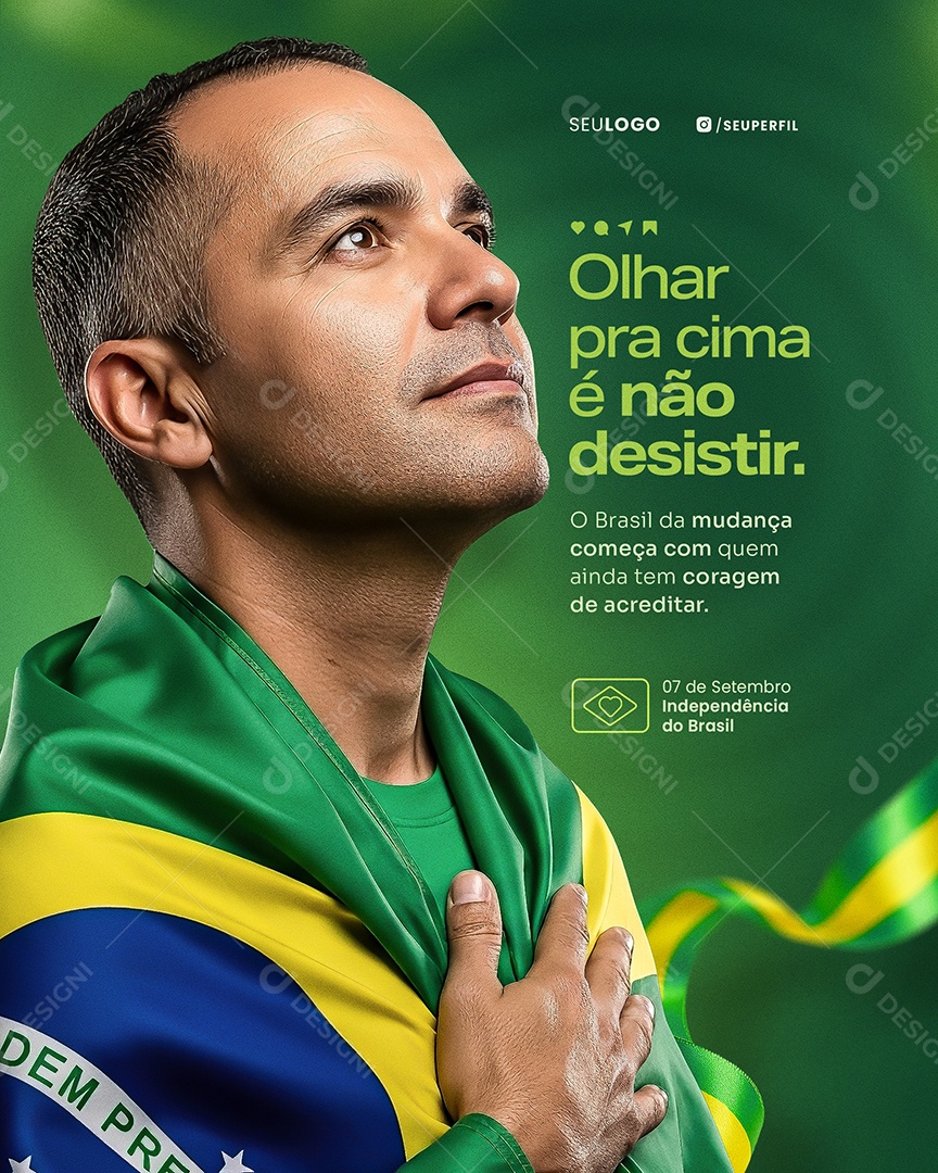 Dia da Independência do Brasil 7 de Setembro Social Media PSD Editável