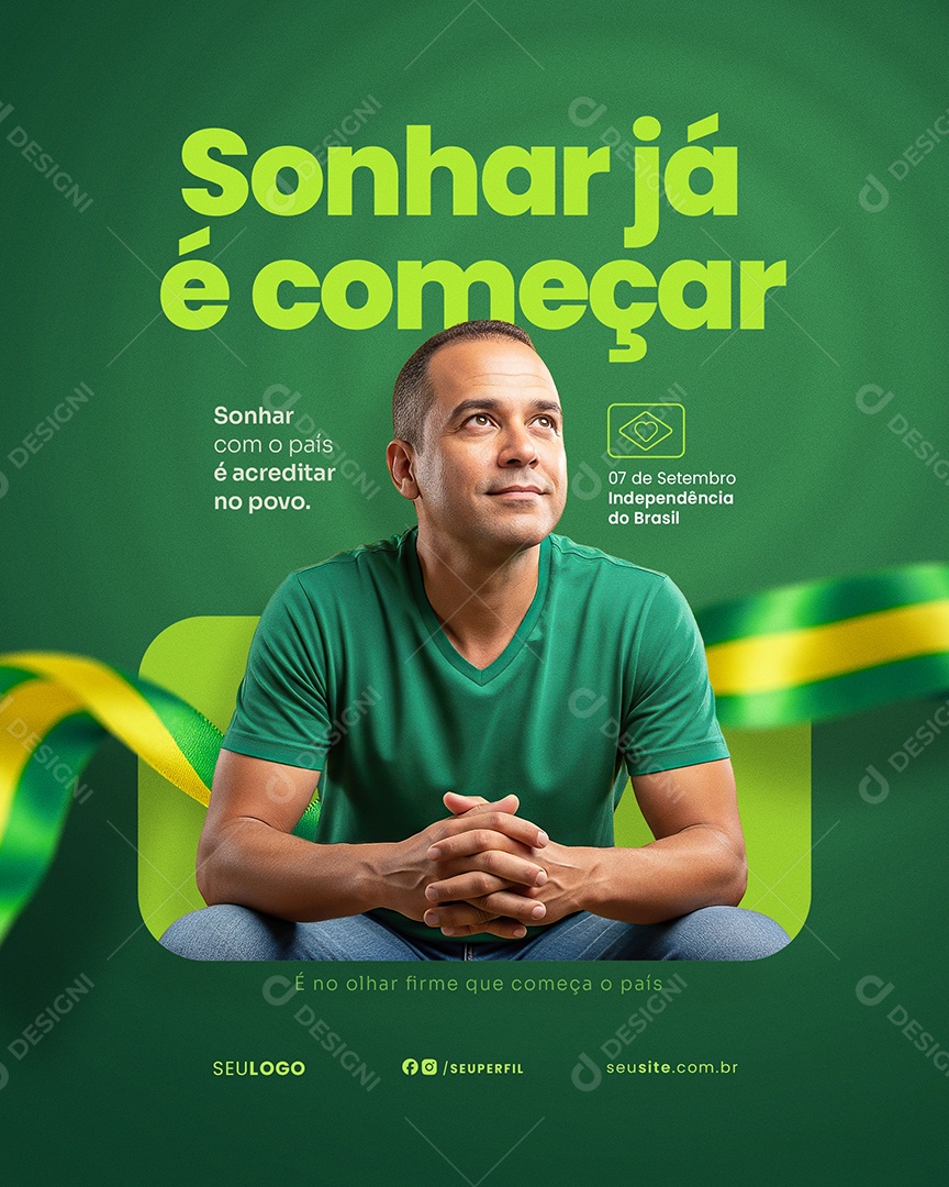 Dia da Independência do Brasil 7 de Setembro Social Media PSD Editável