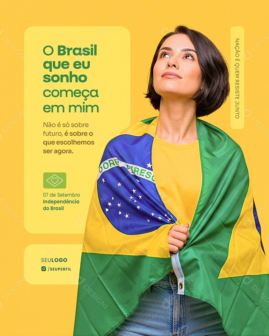 Dia da Independência do Brasil 07 de Setembro Social Media PSD Editável