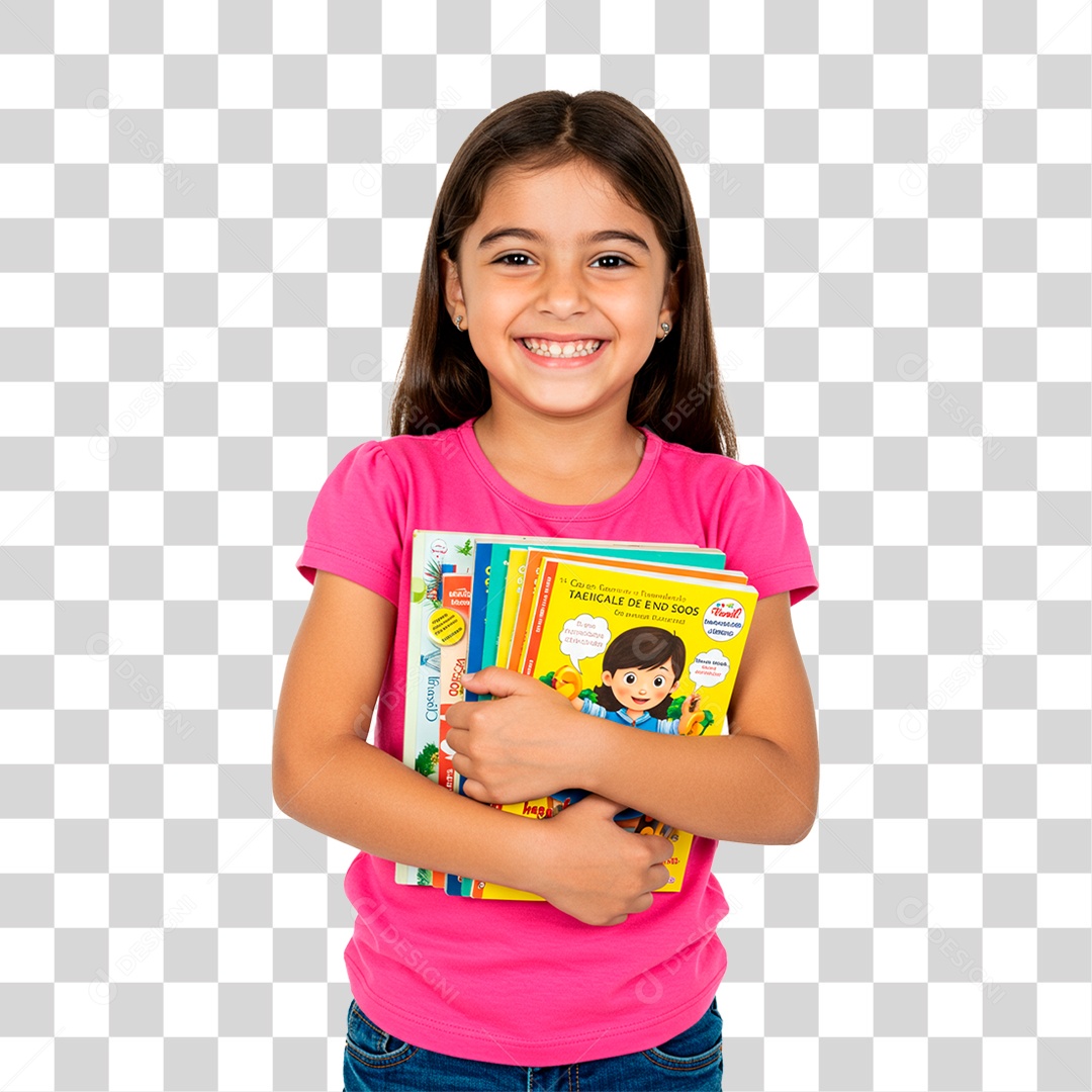 Criança Segurando Livros PNG Transparente
