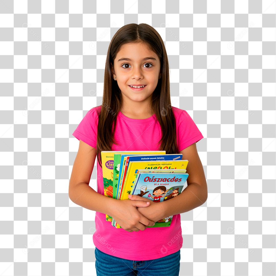 Criança Segurando Livros PNG Transparente