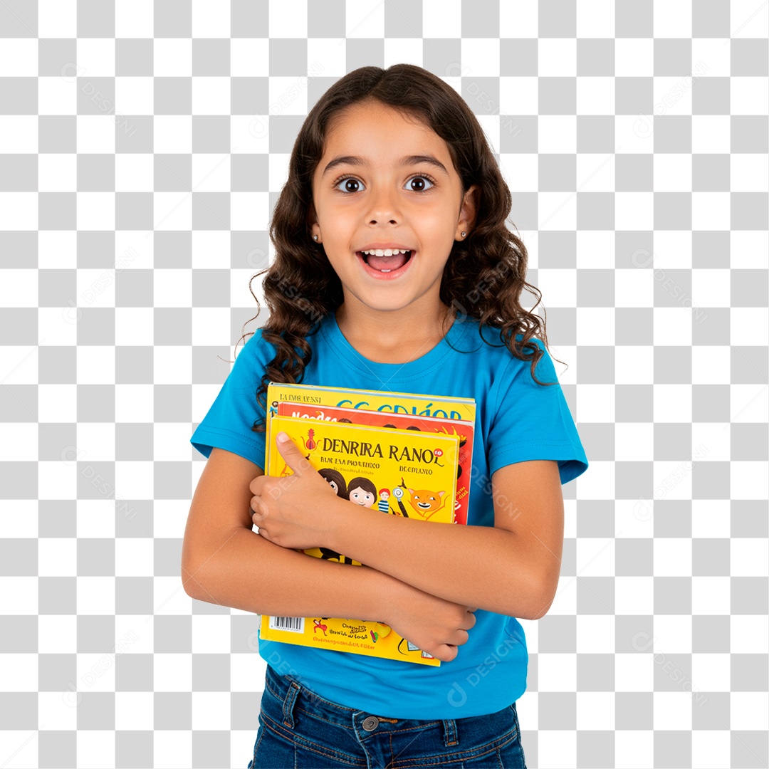 Criança Segurando Livros PNG Transparente