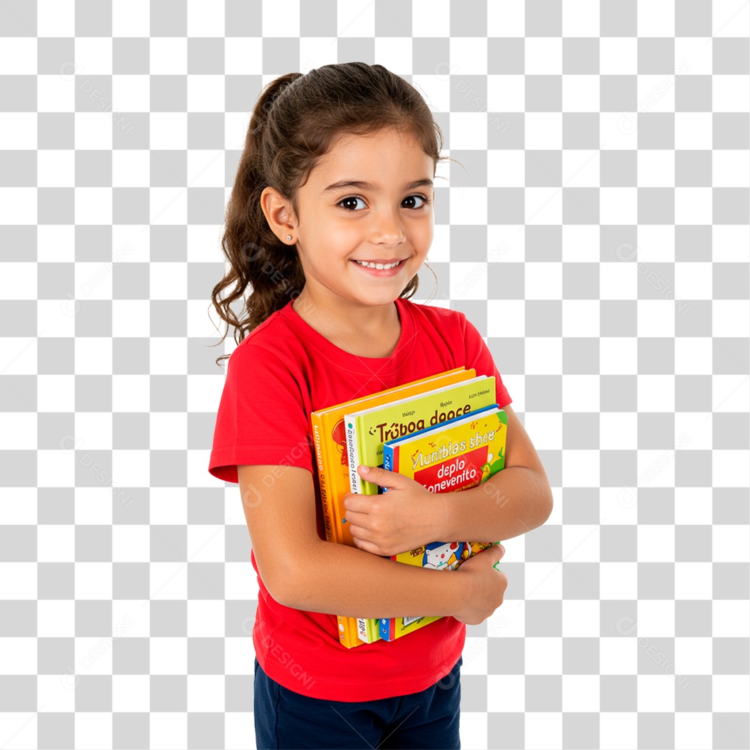 Criança Segurando Livros PNG Transparente