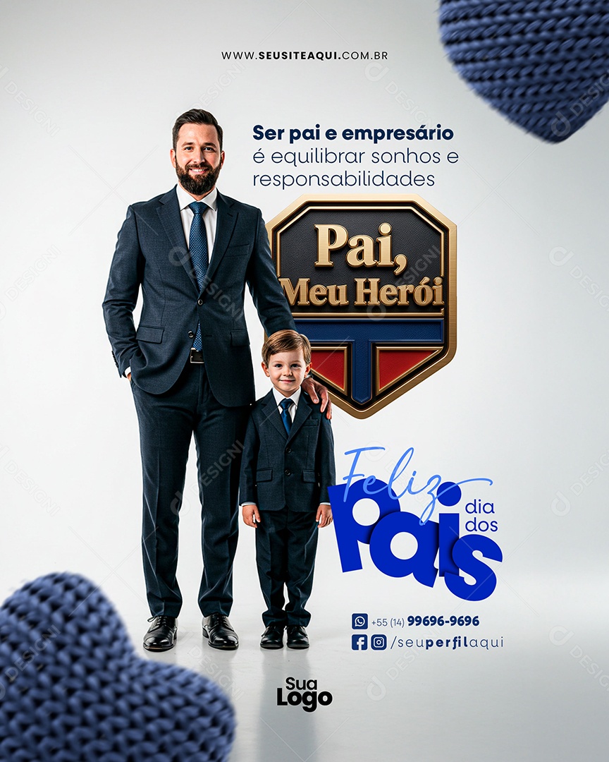 Feliz Dia dos Pais Ser Pai E Empresário Social Media PSD Editável