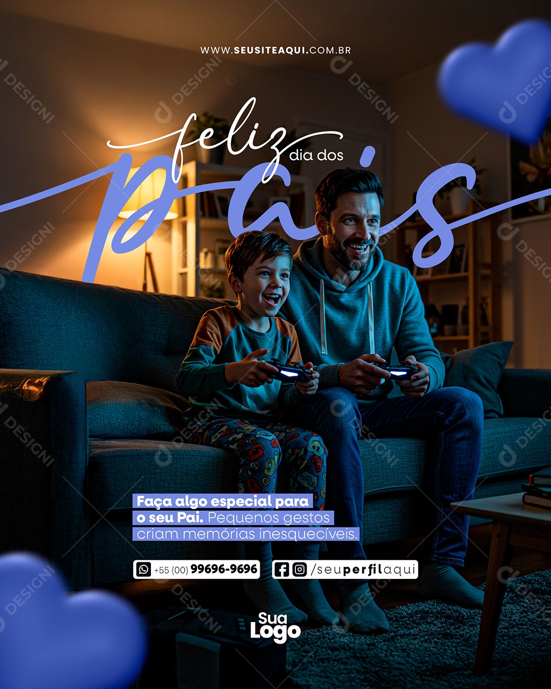 Feliz Dia dos Pais 10 de Agosto Padeiro Social Media PSD Editável