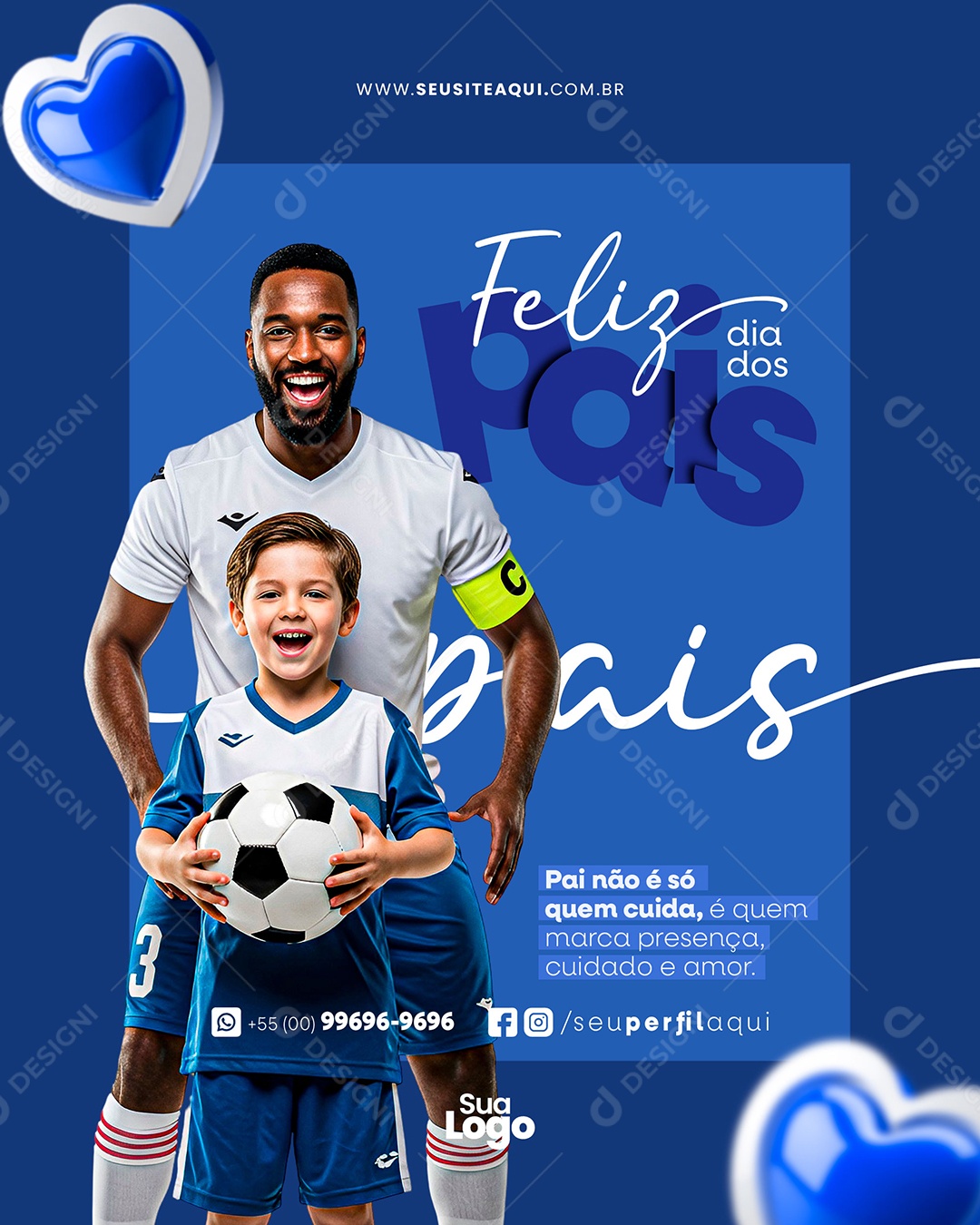 Feliz Dia dos Pais 10 de Agosto Social Media PSD Editável