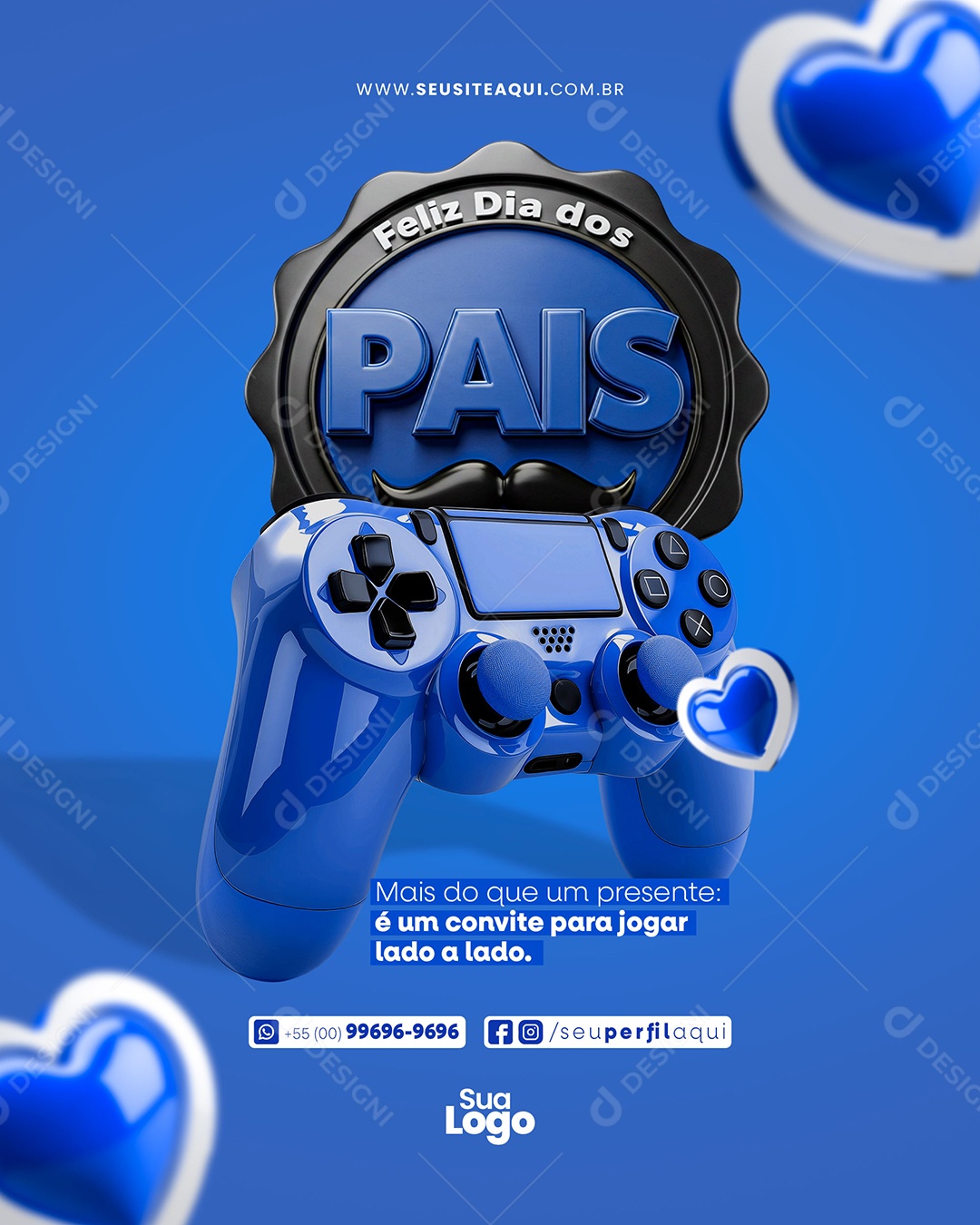 Feliz Dia dos Pais Mais Do Que Um Presente Social Media PSD Editável