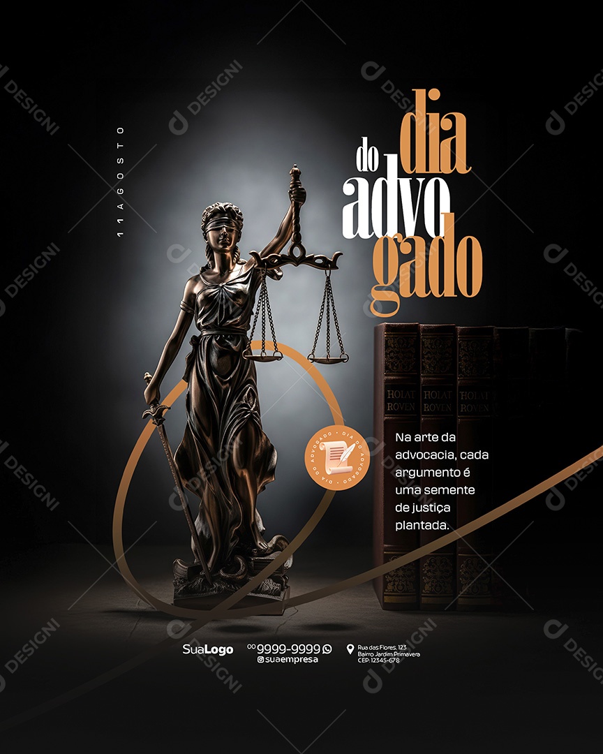 Dia do Advogado 11 de Agosto Social Media PSD Editável