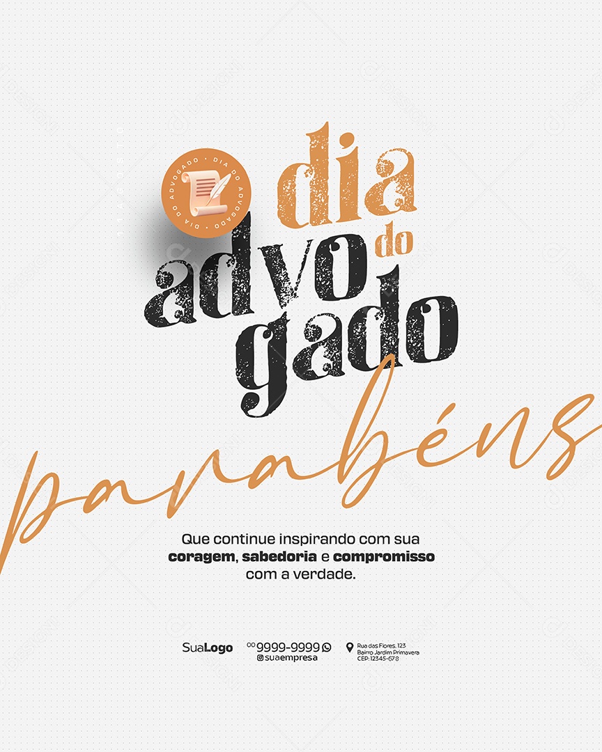 Dia do Advogado 11 de Agosto Social Media PSD Editável