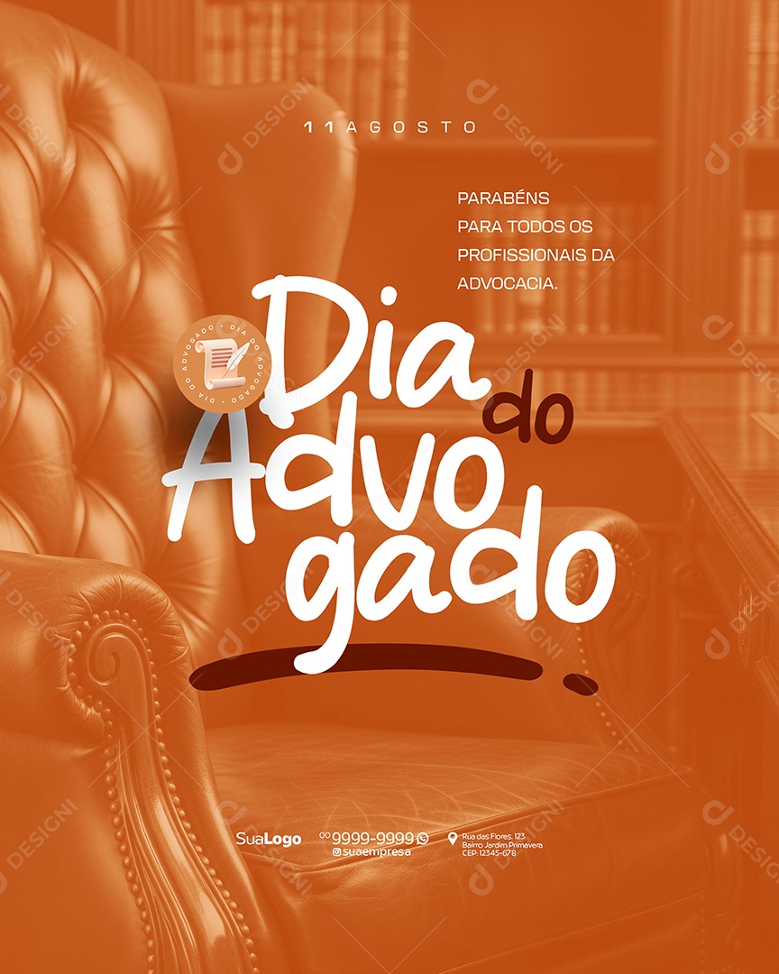 Dia do Advogado 11 de Agosto Social Media PSD Editável
