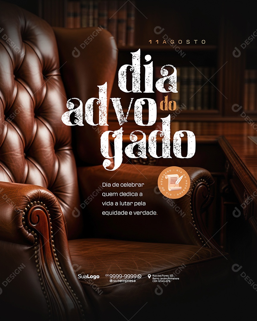 Dia do Advogado 11 de Agosto Social Media PSD Editável