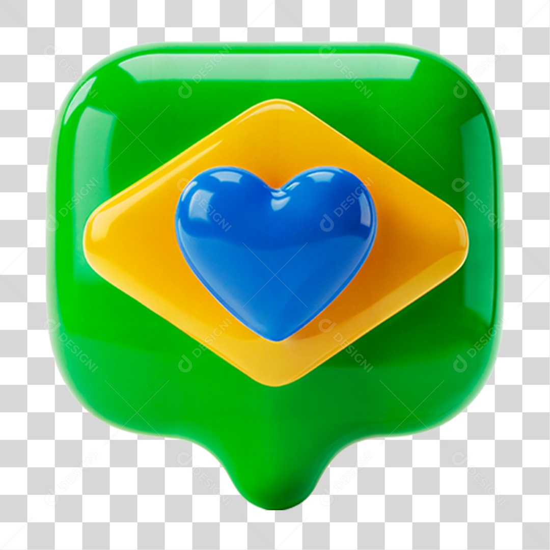 Caixa de Mensagem com Bandeira do Brasil PNG Transparente