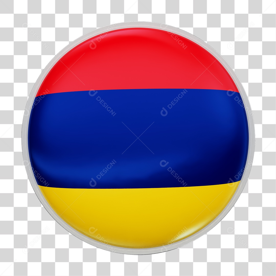 Botão com Bandeira de Armênia PNG Transparente