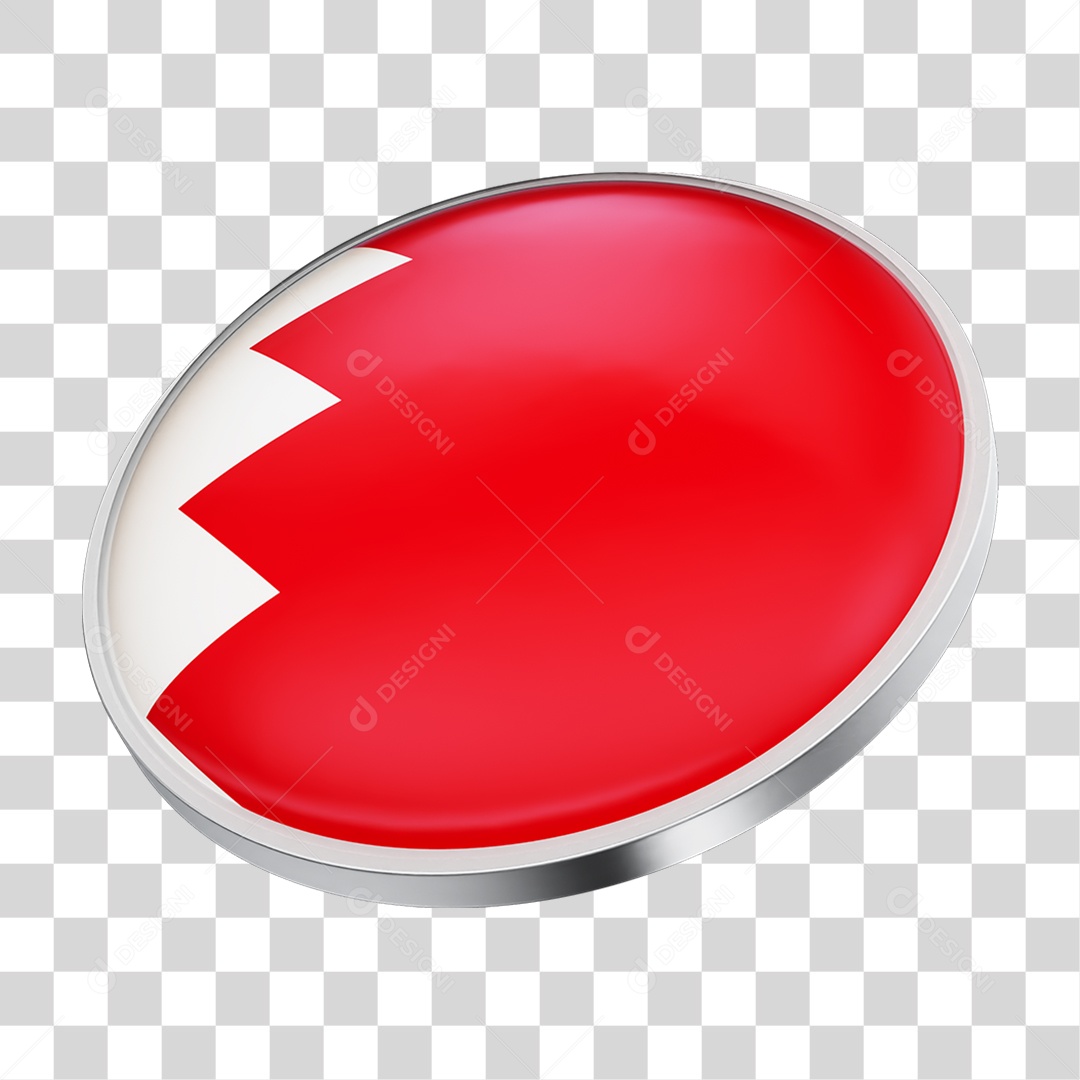 Botão com Bandeira de Bahrein PNG Transparente