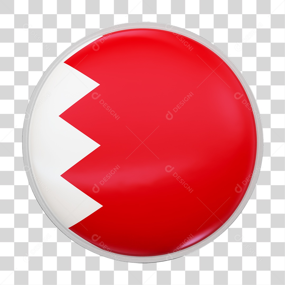Botão com Bandeira de Bahrein PNG Transparente