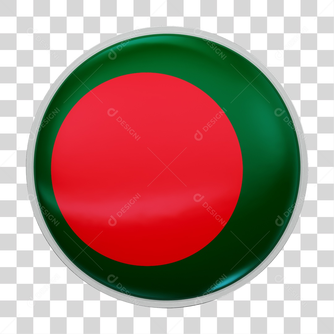 Botão com Bandeira de Bangladesh PNG Transparente