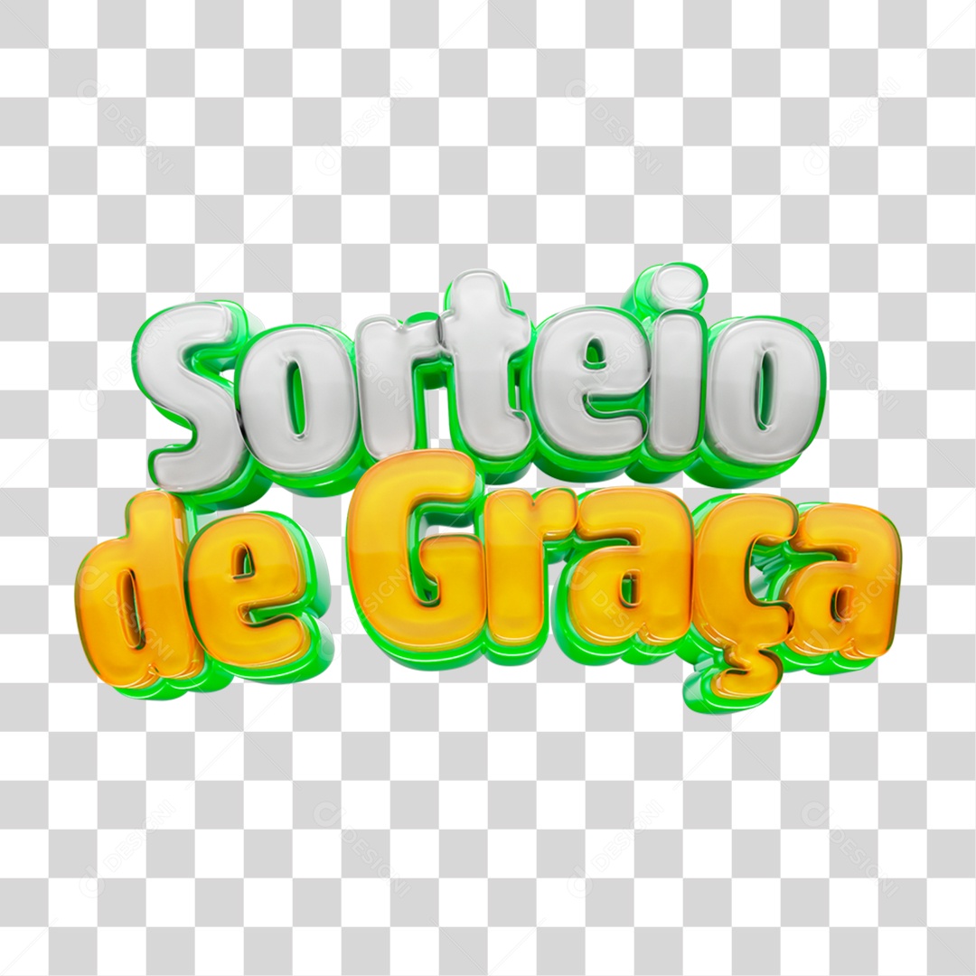 Selo 3D Sorteio de Graça PNG Transparente