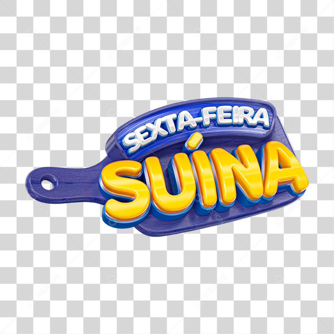 Selo 3D Sexta Feira Suína PNG Transparente