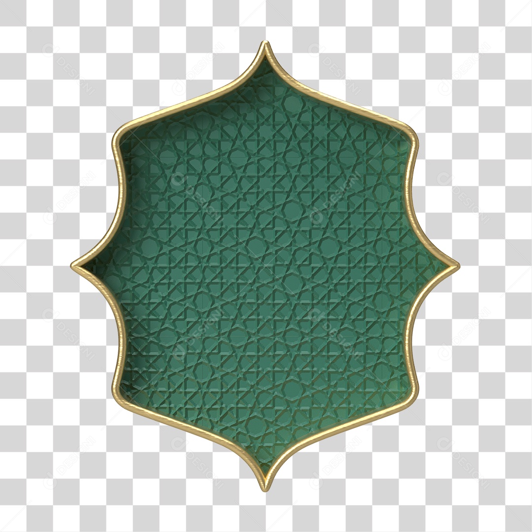 Moldura Verde Ornamentada para Composição PNG Transparente
