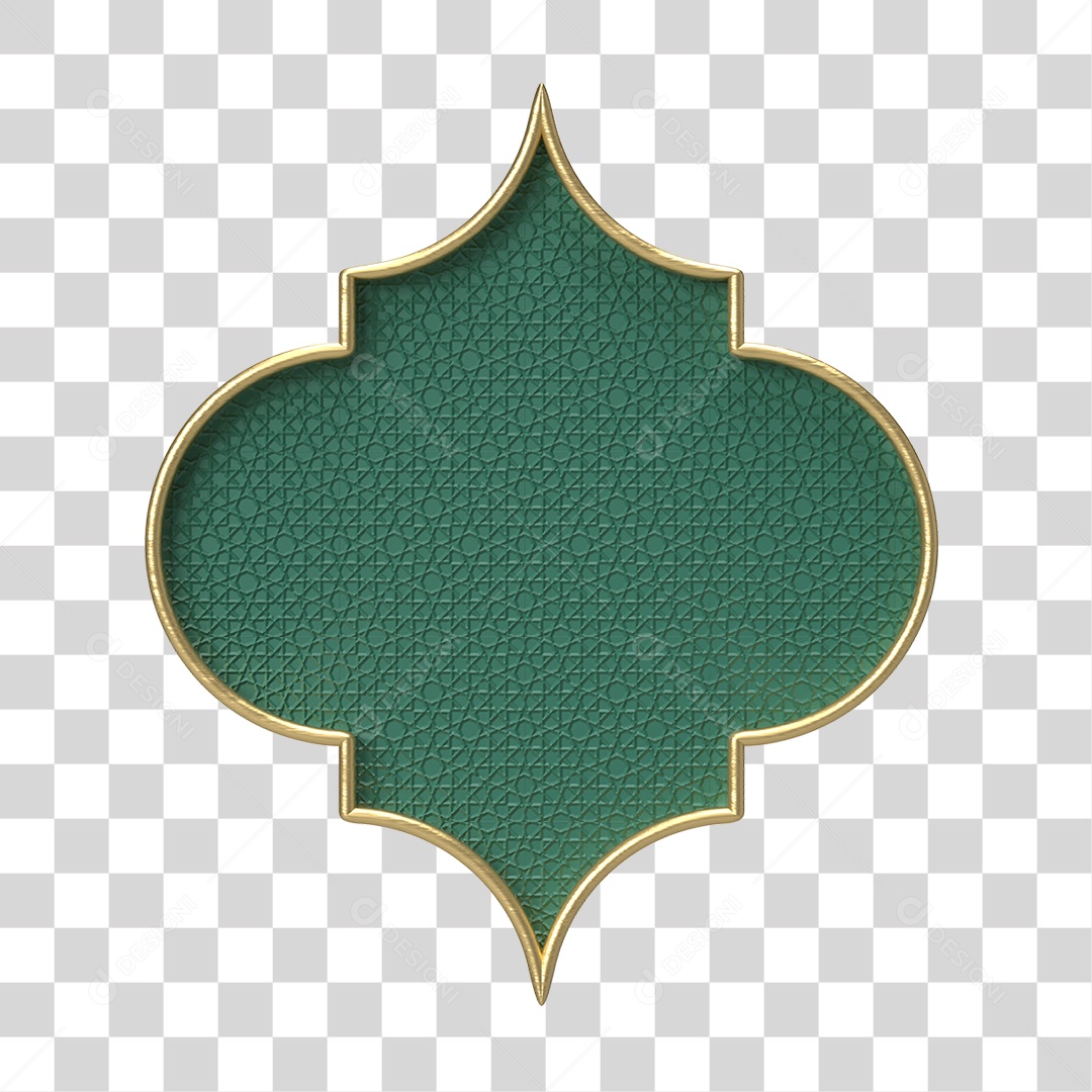 Moldura Verde Ornamentada para Composição PNG Transparente