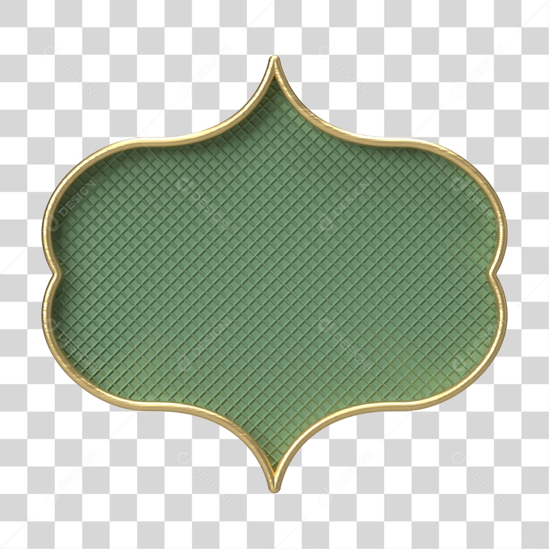 Moldura Verde Ornamentada para Composição PNG Transparente