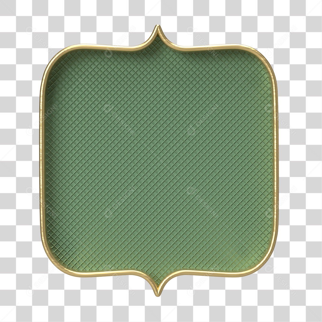 Moldura Verde Ornamentada para Composição PNG Transparente