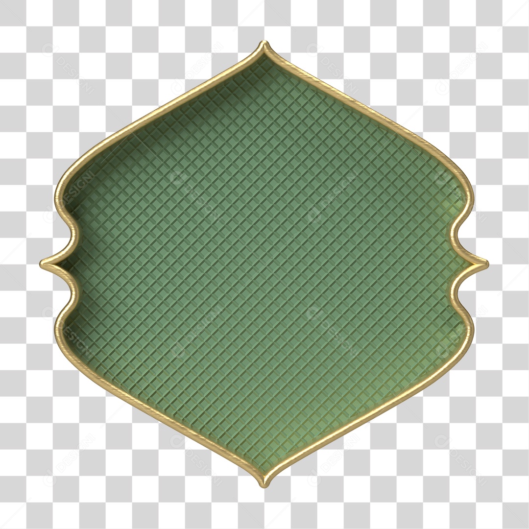 Moldura Verde Ornamentada para Composição PNG Transparente