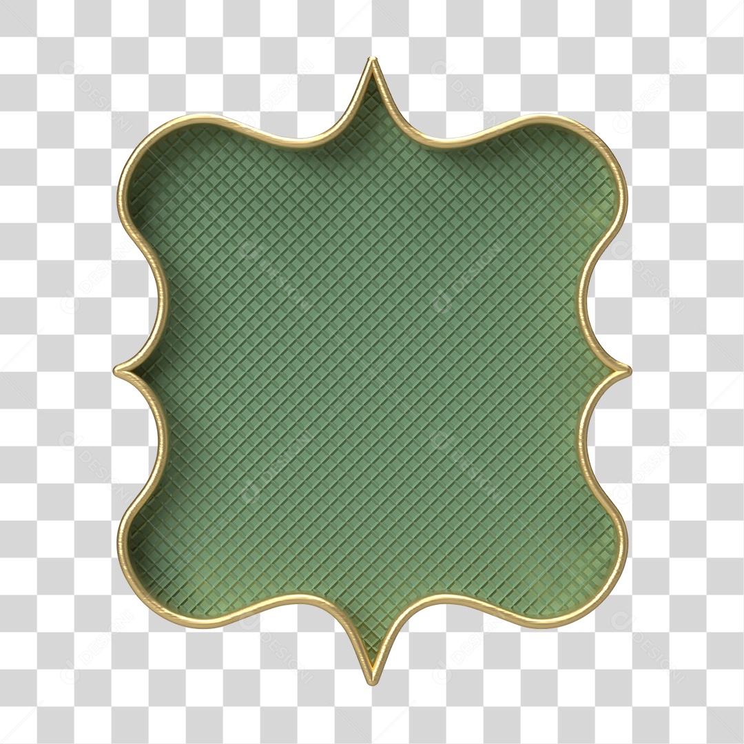 Moldura Verde Ornamentada para Composição PNG Transparente