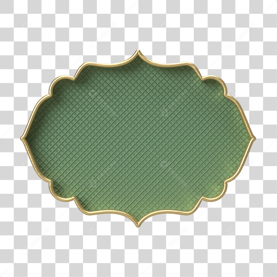 Moldura Verde Ornamentada para Composição PNG Transparente