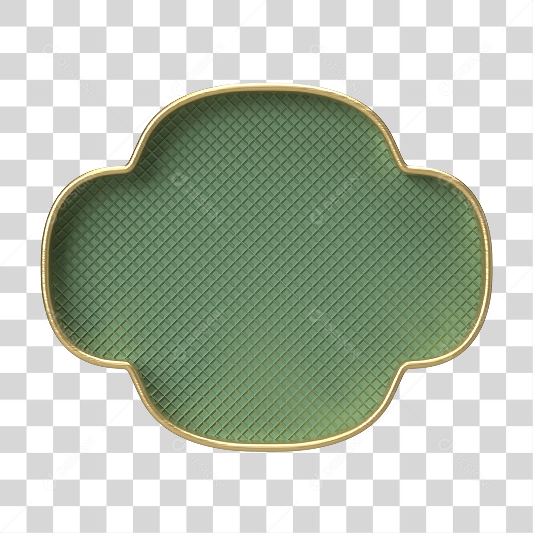 Moldura Verde Ornamentada para Composição PNG Transparente