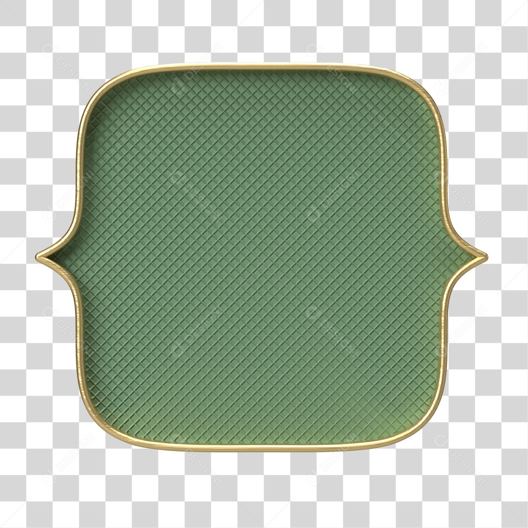 Moldura Verde Ornamentada para Composição PNG Transparente