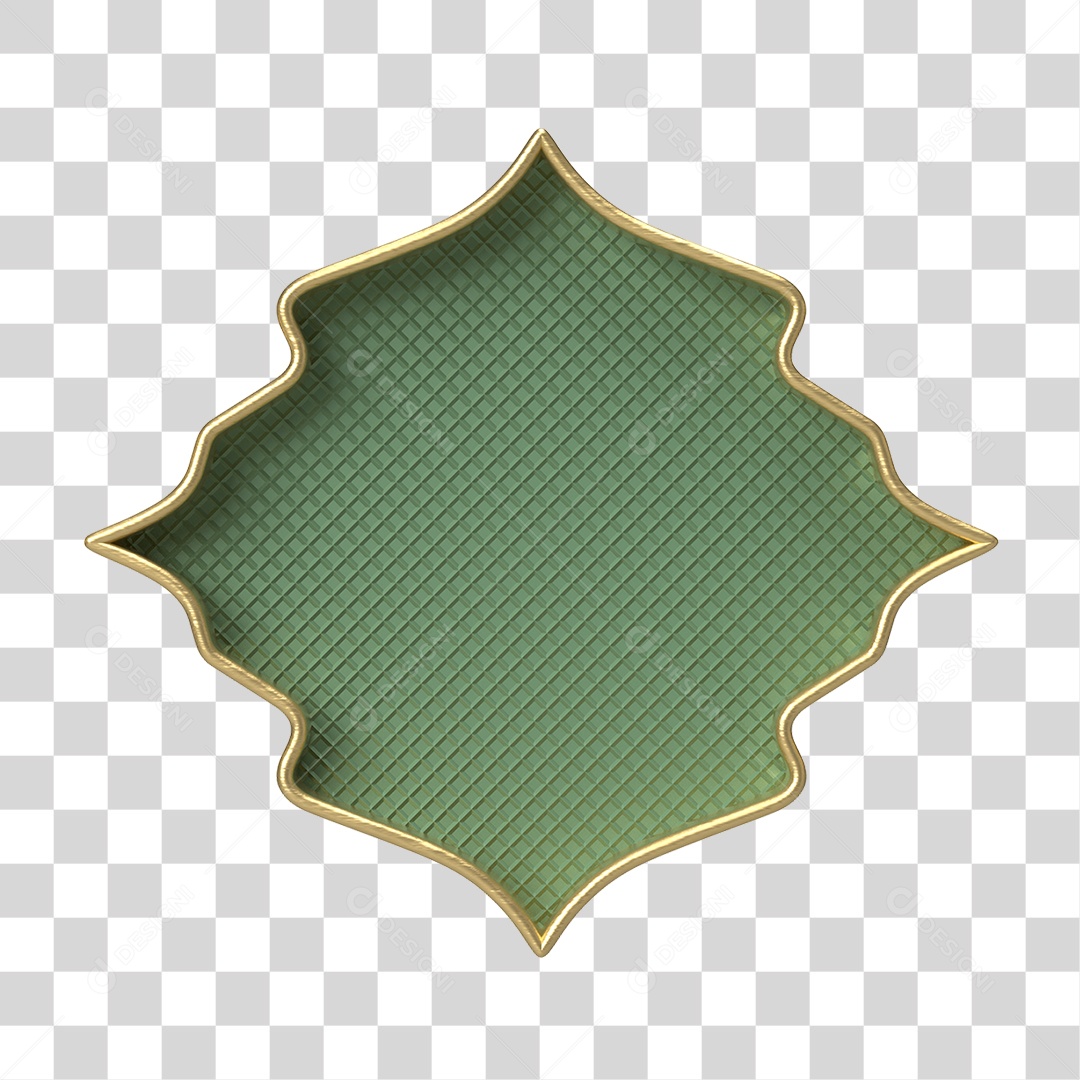 Moldura Verde Ornamentada para Composição PNG Transparente