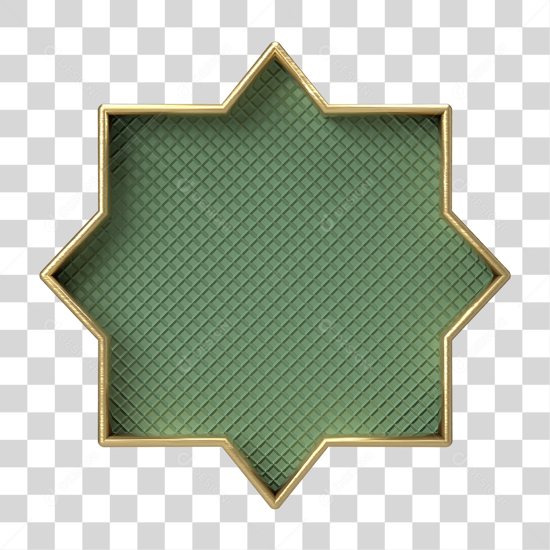 Moldura Verde Ornamentada para Composição PNG Transparente