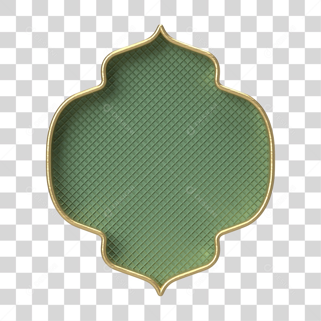 Moldura Verde Ornamentada para Composição PNG Transparente