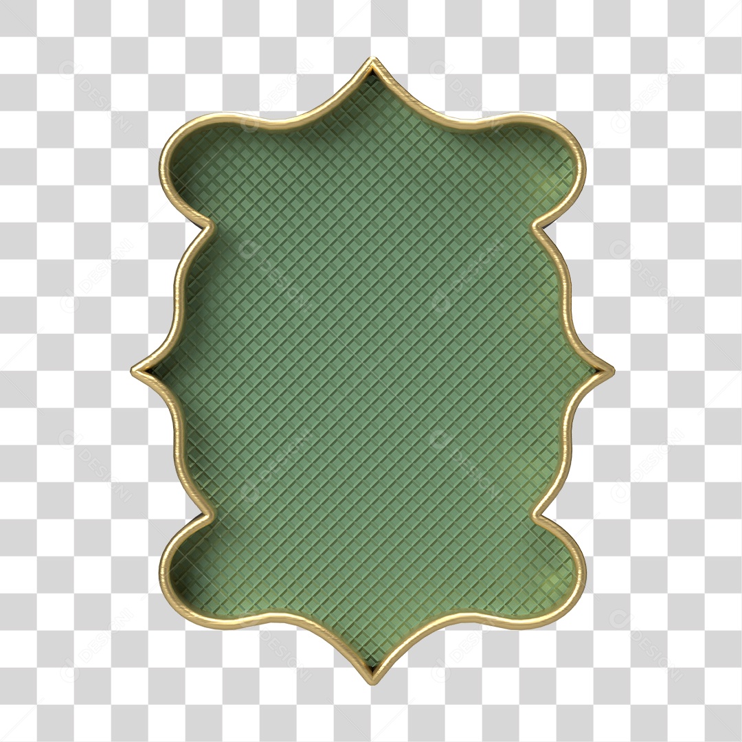 Moldura Verde Ornamentada para Composição PNG Transparente