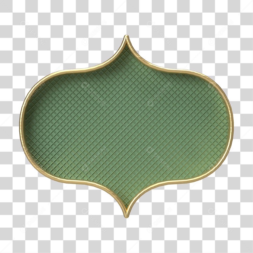 Moldura Verde Ornamentada para Composição PNG Transparente