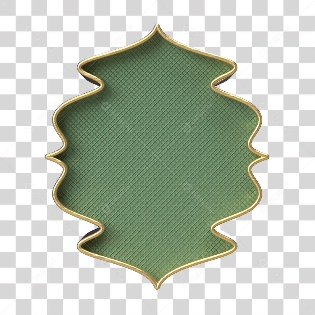 Moldura Verde Ornamentada para Composição PNG Transparente