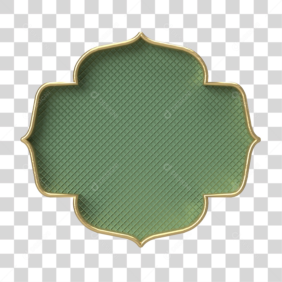 Moldura Verde Ornamentada para Composição PNG Transparente