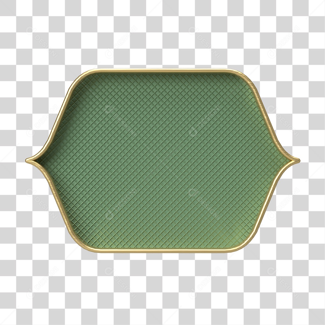 Moldura Verde Ornamentada para Composição PNG Transparente