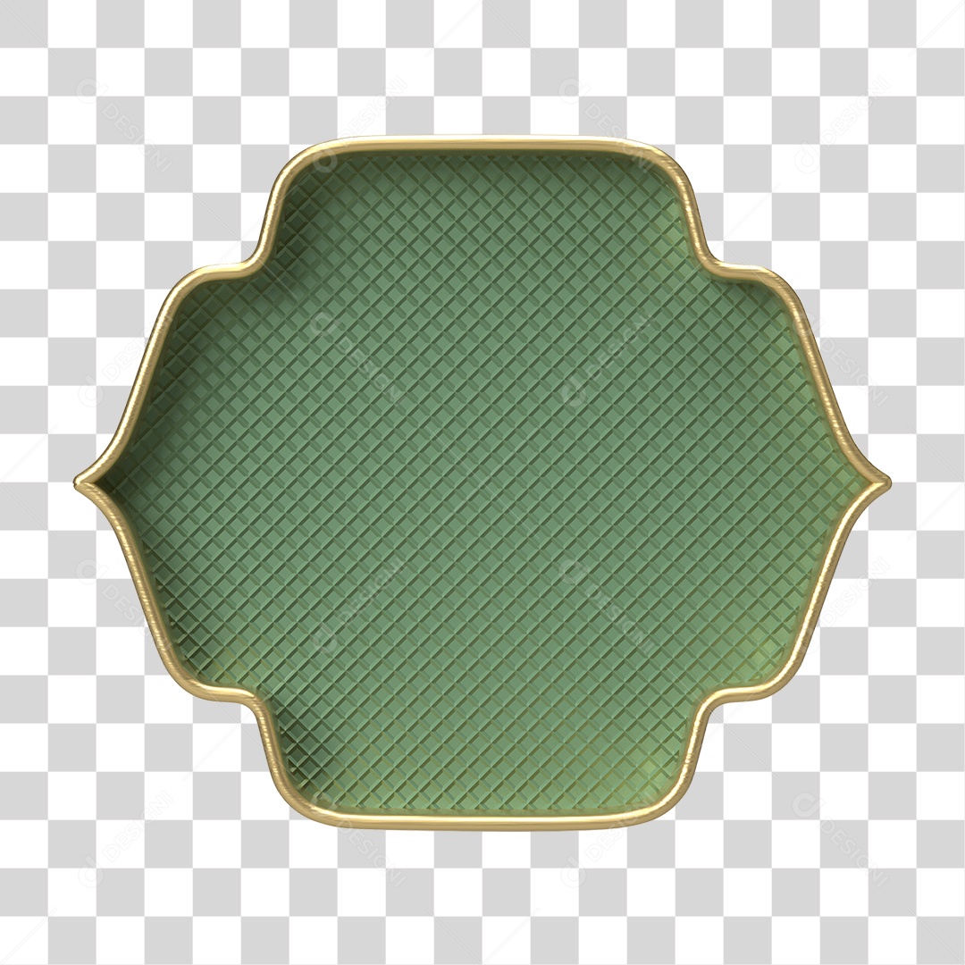 Moldura Verde Ornamentada para Composição PNG Transparente